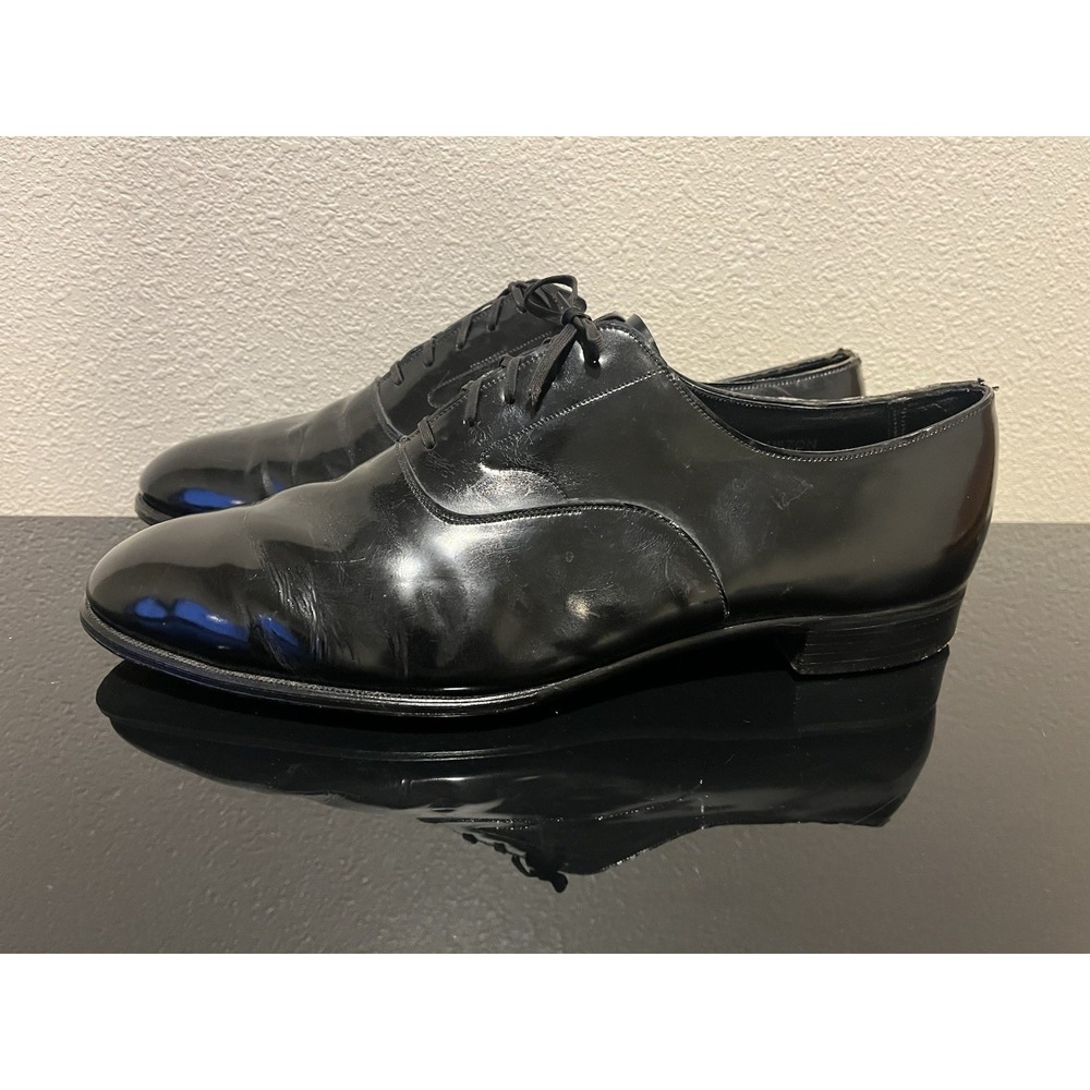 Brooks Brothers Brooks English Mens 42 E Black Patent Leather Oxford Tuxedo Shoe